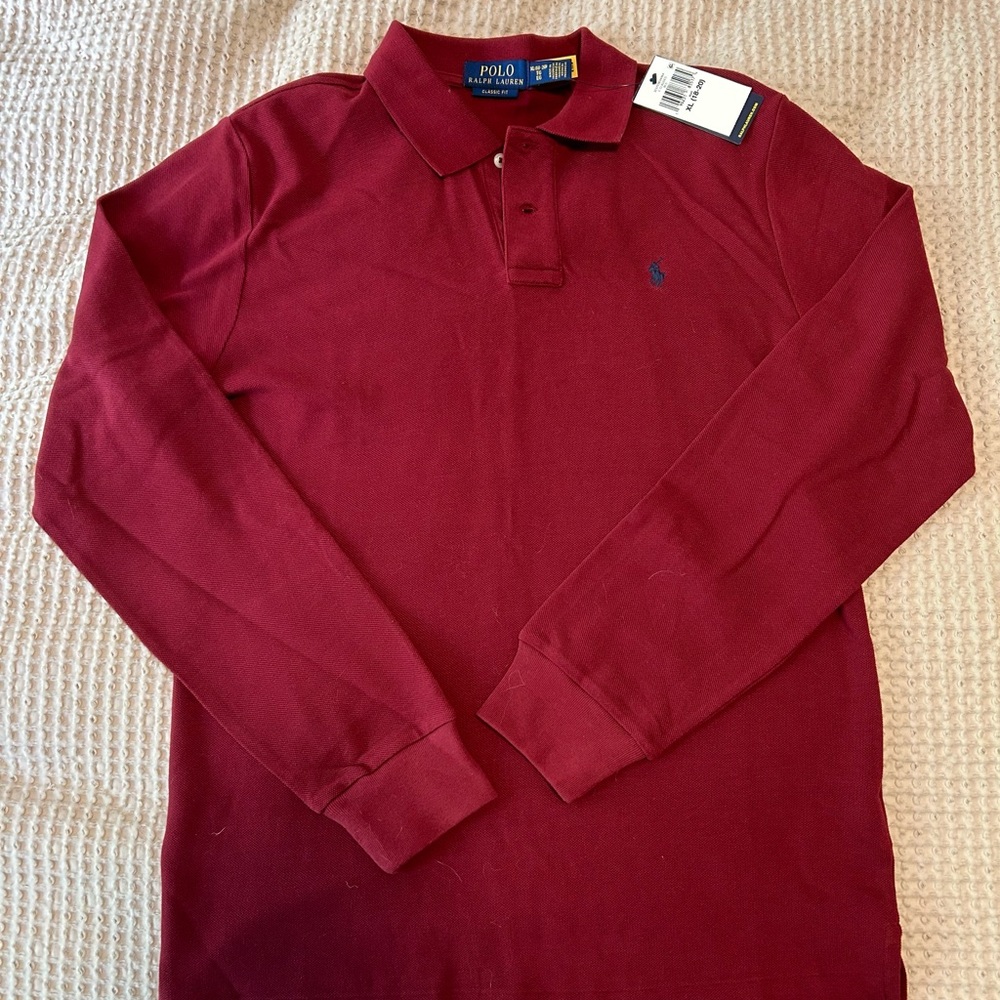 Ralph Lauren Red Long Sleeve Polo Shirt